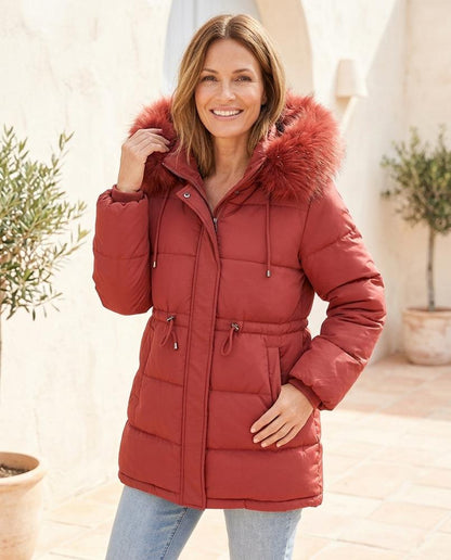 Marvis Mode - Miven | Gefütterter Kapuzen Mantel Damen