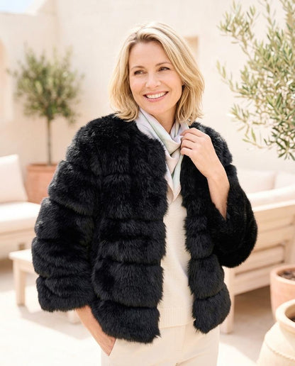 Marvis Mode - Samar | Kragenlose Voluminöse Jacke Damen