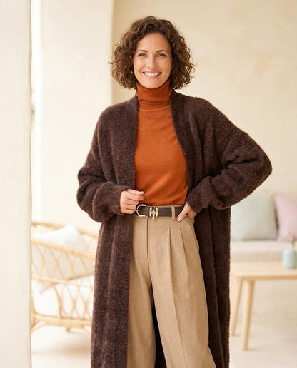 Marvis Mode - Ralan | Lang Strukturiert Cardigan Damen