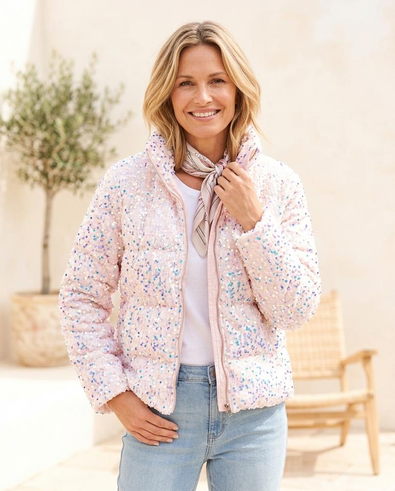 Marvis Mode - Lalan | Paillettenbesetzt Hochgeschlossen Jacke Damen