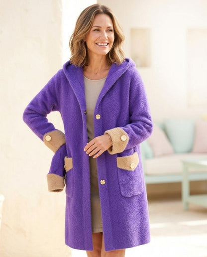 Marvis Mode - Saven | Plüschig Geknöpft Cardigan Damen