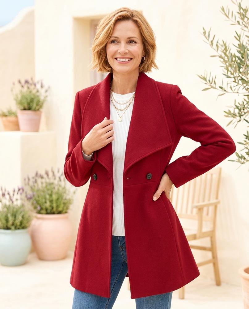 Marvis Mode - Zaren | Taillierter Ausgestellter Mantel Damen
