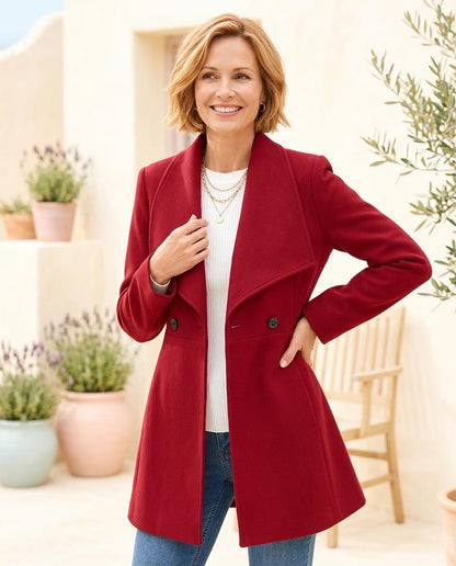 Marvis Mode - Zaren | Taillierter Ausgestellter Mantel Damen