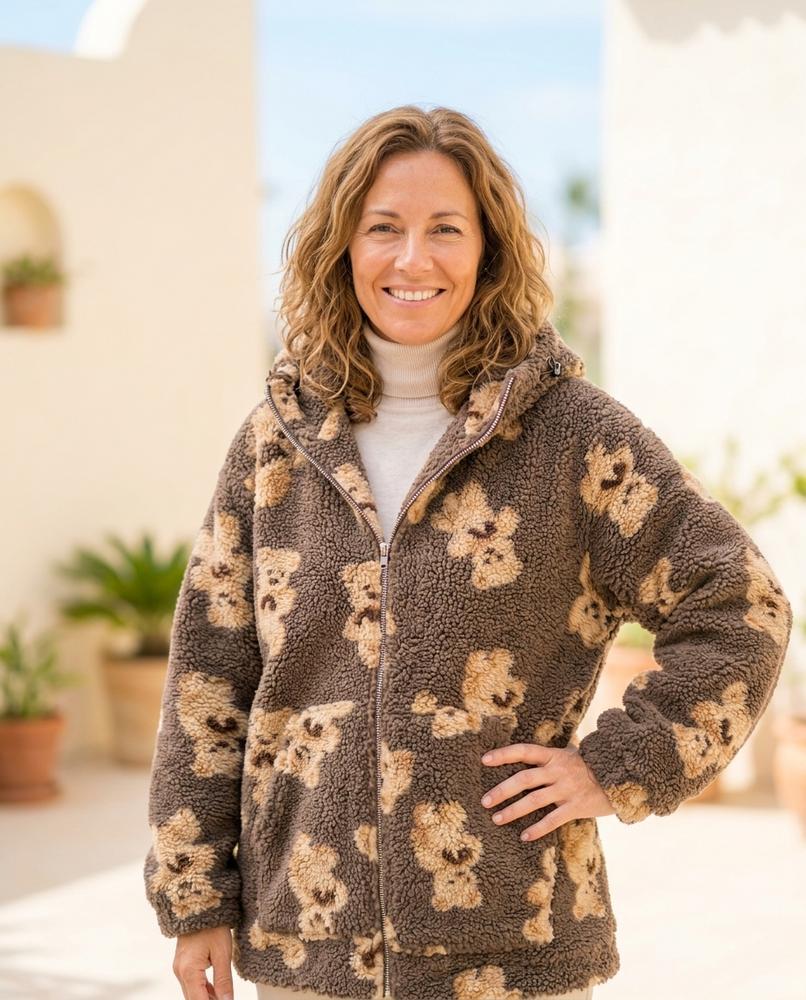 Marvis Mode - Nezur | Gemusterte Plüschige Jacke Unisex