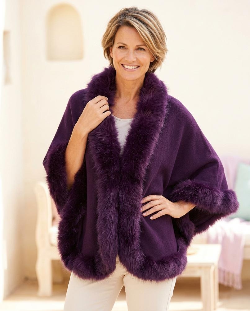 Marvis Mode - Eahor | Pelzbesetzter Offener Cardigan Damen