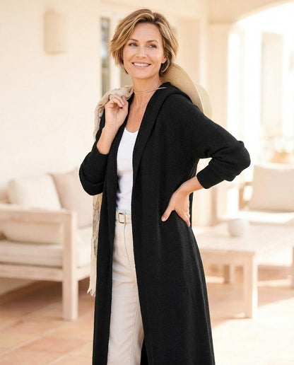 Marvis Mode - Duzil | Langer Gestrickter Cardigan Damen