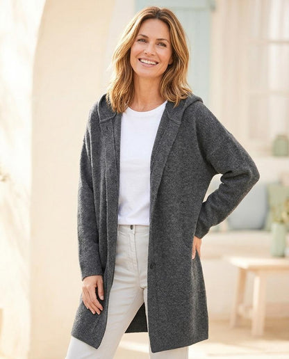 Marvis Mode - Duzil | Langer Gestrickter Cardigan Damen