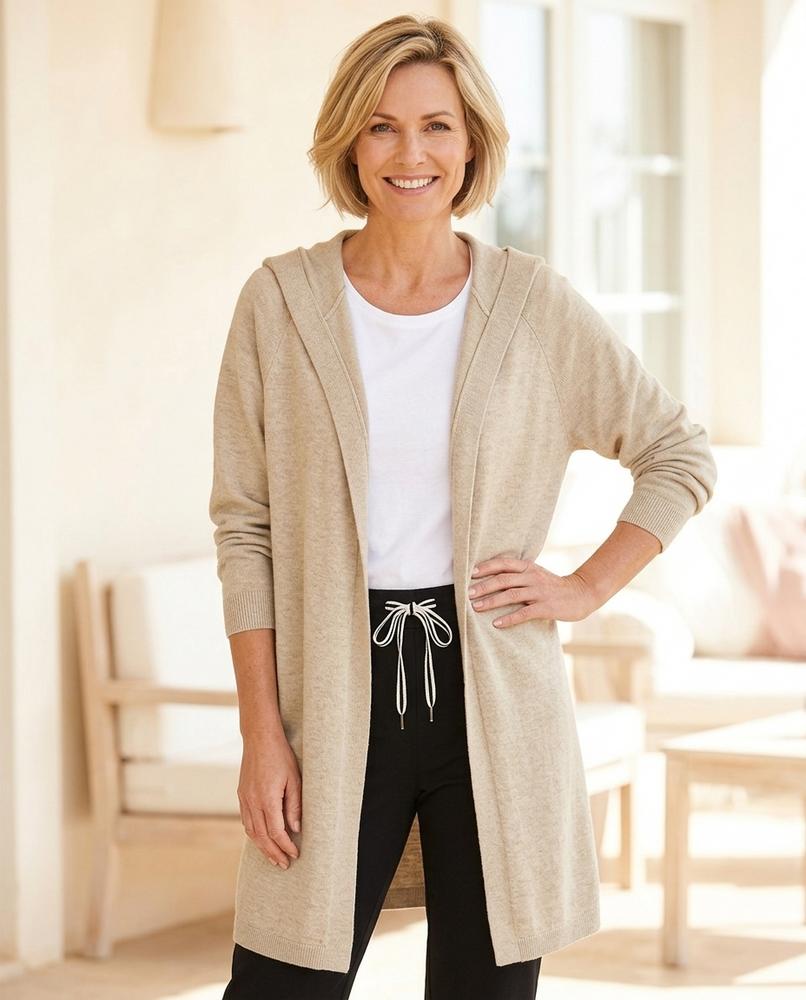 Marvis Mode - Duzil | Langer Gestrickter Cardigan Damen