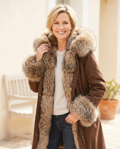 Marvis Mode - Yotar | Gefütterter Kapuzen Mantel Damen