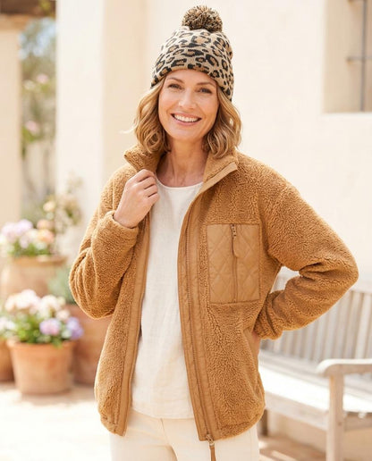 Marvis Mode - Covur | Reißverschluss Teddyplüsch Jacke Damen