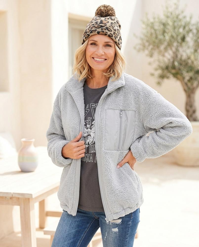 Marvis Mode - Covur | Reißverschluss Teddyplüsch Jacke Damen