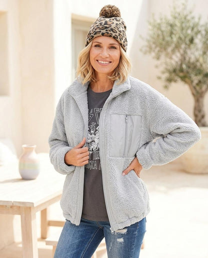 Marvis Mode - Covur | Reißverschluss Teddyplüsch Jacke Damen