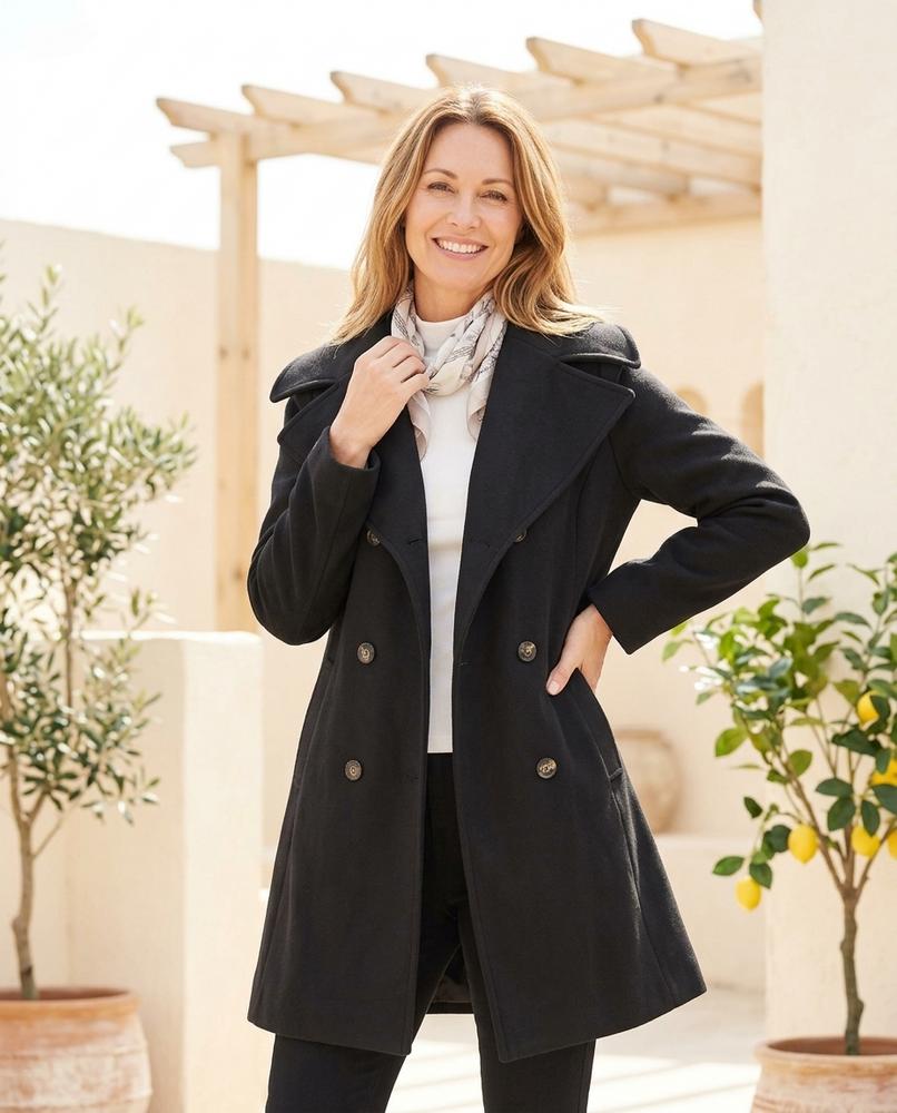 Marvis Mode - Aulor | Zweireihiger Kapuzen Mantel Damen