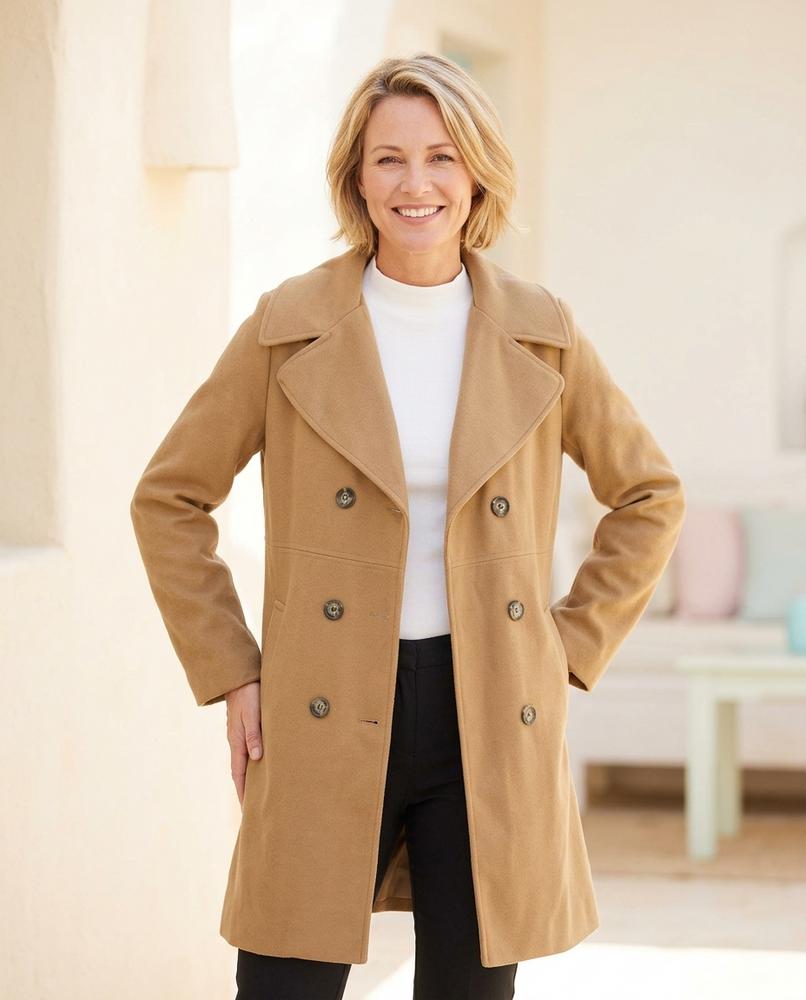 Marvis Mode - Aulor | Zweireihiger Kapuzen Mantel Damen
