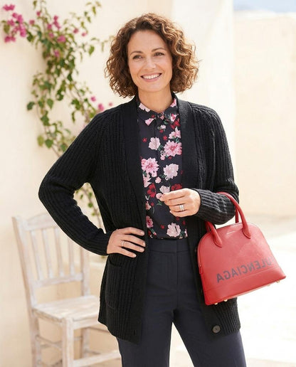 Marvis Mode - Mopid | Langgeschnittener Gerippter Cardigan Damen