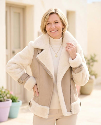 Marvis Mode - Yuzel | Gefüttert Asymmetrisch Jacke Damen