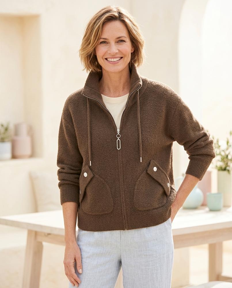 Marvis Mode - Cuser | Hochgeschlossene Gestrickte Jacke Damen