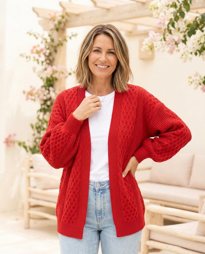 Marvis Mode - Komid | Strukturierter Verschlussloser Cardigan Damen