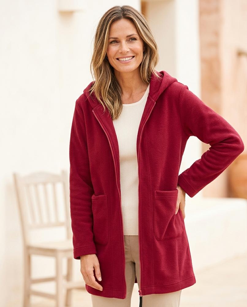 Marvis Mode - Nikal | Kapuzen Fleece Mantel Damen