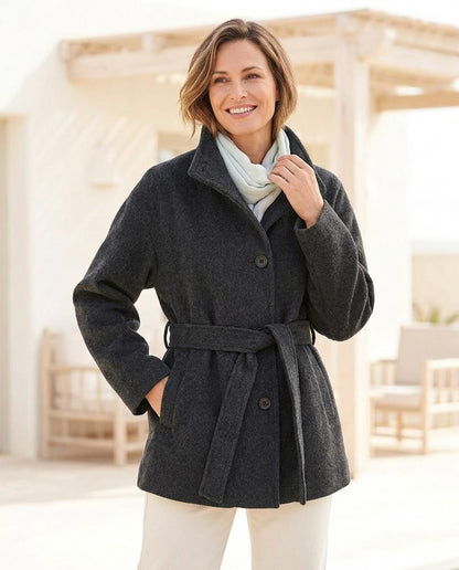 Marvis Mode - Luzer | Asymmetrisch Gegürtelt Mantel Damen