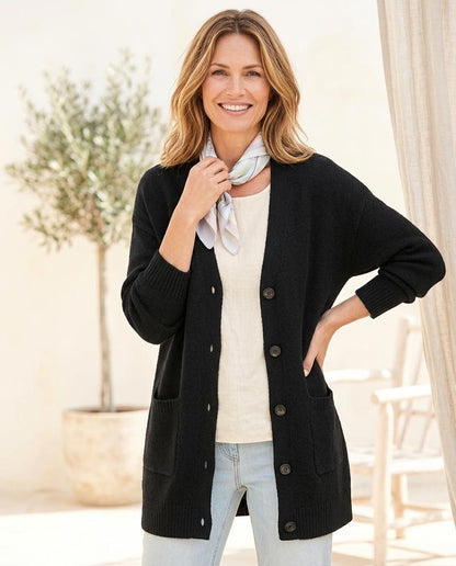 Marvis Mode - Vubad | Langer Grobgestrickter Cardigan Damen