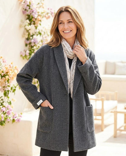Marvis Mode - Retos | Gegürteter Wollener Mantel Damen