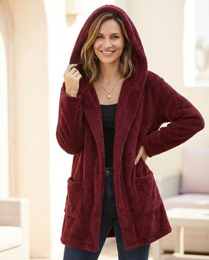 Marvis Mode - Nusuk | Hochfloriger Offener Cardigan Damen