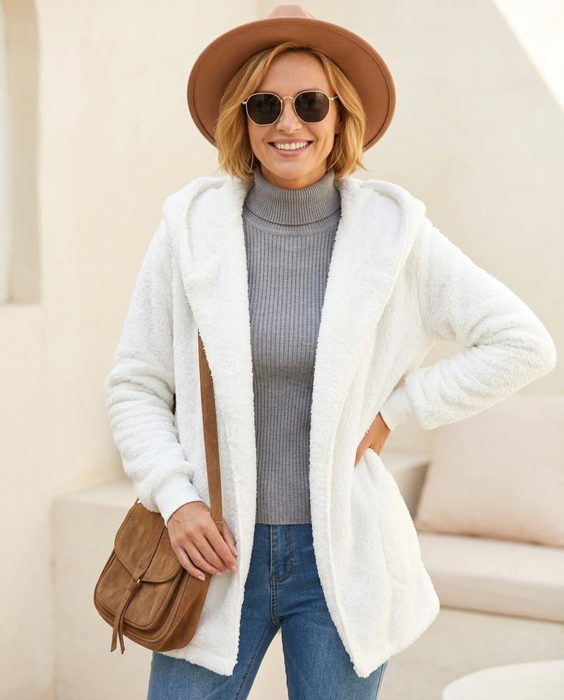 Marvis Mode - Mezad | Offener Teddy Cardigan Damen
