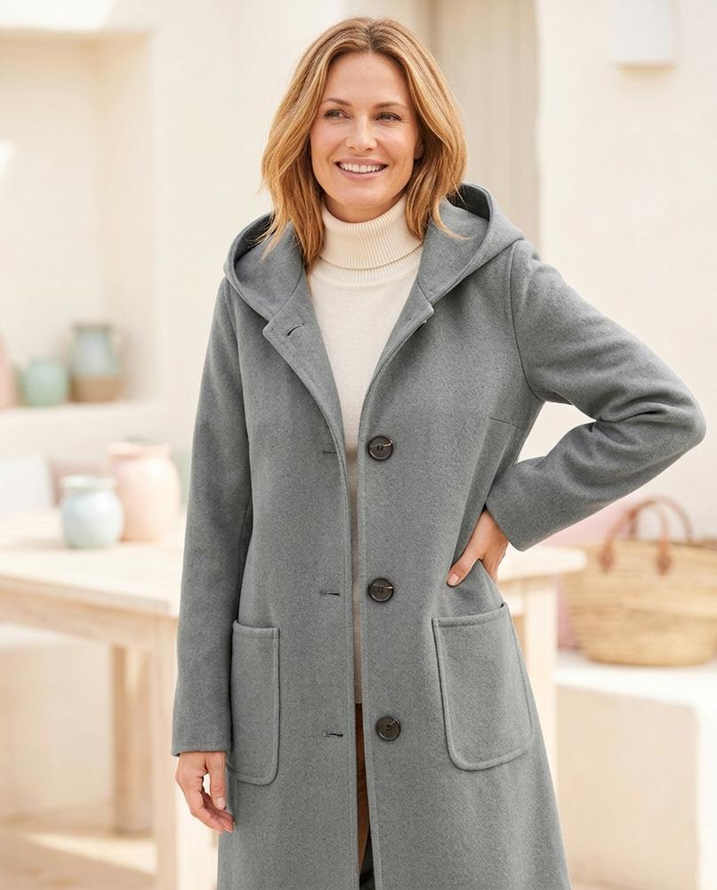 Marvis Mode - Mewev | Geknöpfter Woll Mantel Damen