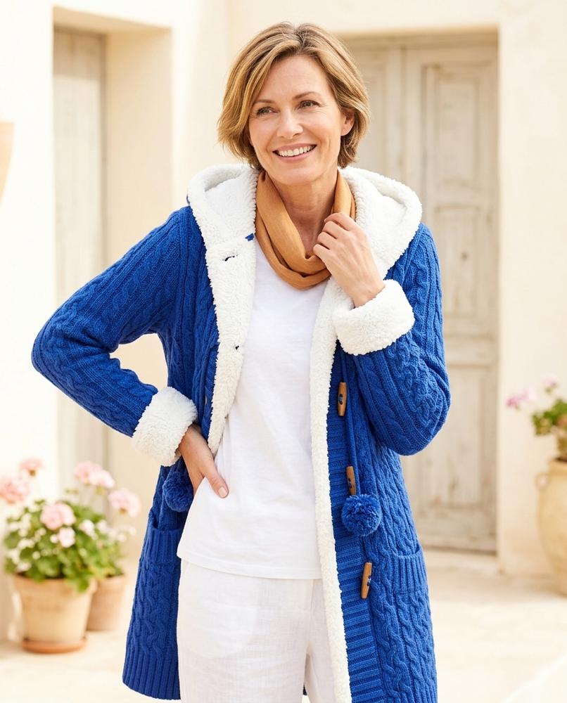 Marvis Mode - Mamit | Gefütterte Strukturierte Strickjacke Damen
