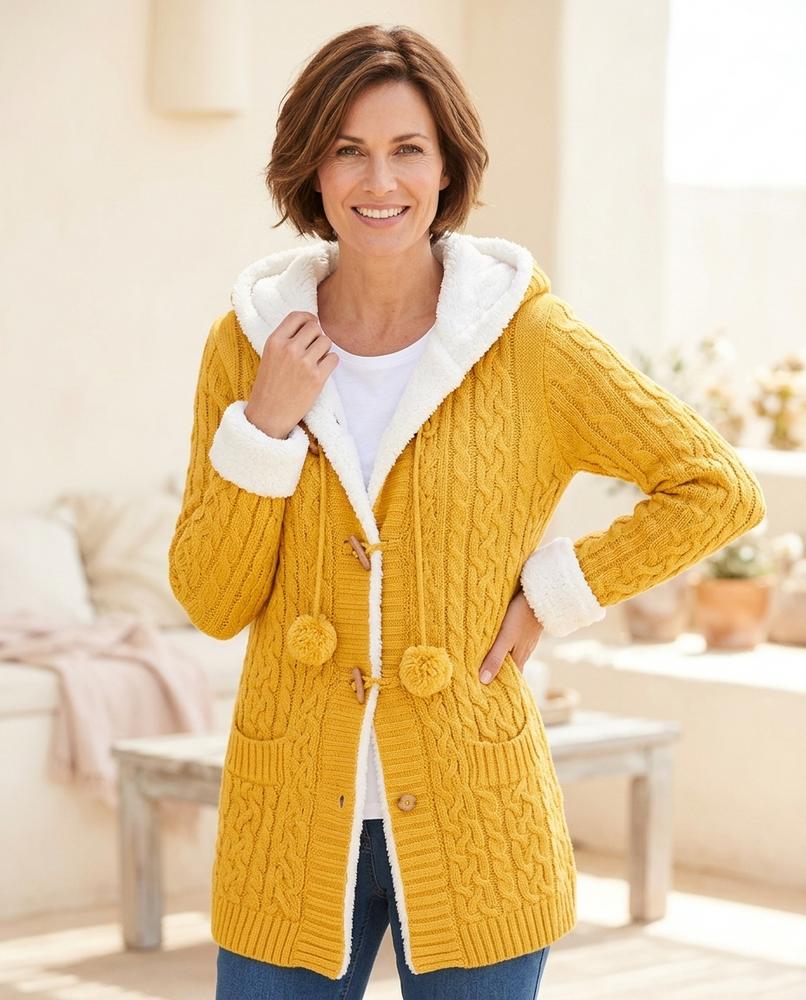 Marvis Mode - Mamit | Gefütterte Strukturierte Strickjacke Damen
