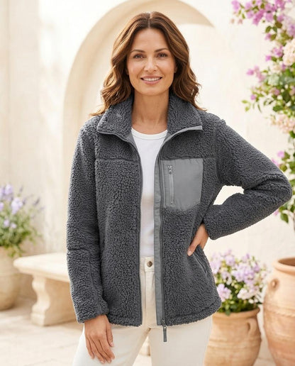 Marvis Mode - Nihas | Langärmlige Teddyfleece Jacke Damen