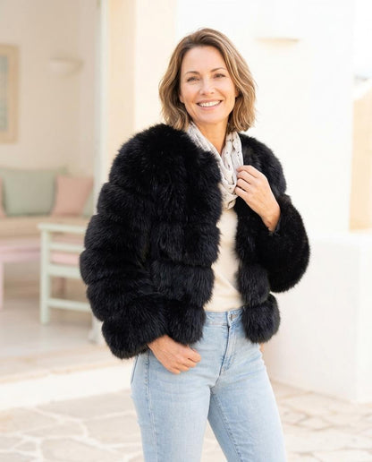 Marvis Mode - Kuvuv | Gefütterte Plüschige Jacke Damen