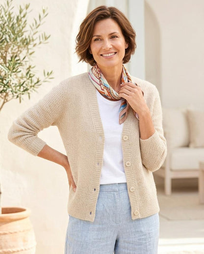 Marvis Mode - Nomit | Langärmlig Gestrickt Strickjacke Damen