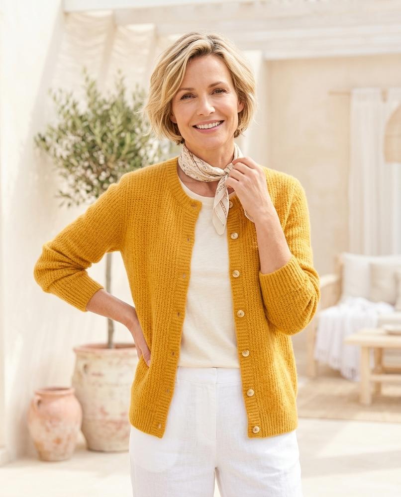 Marvis Mode - Nomit | Langärmlig Gestrickt Strickjacke Damen