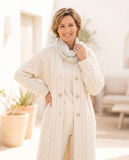 Marvis Mode - Mutud | Langer Strukturierter Cardigan Damen