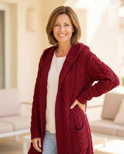 Marvis Mode - Rudir | Grobgestrickte Lange Strickjacke Damen