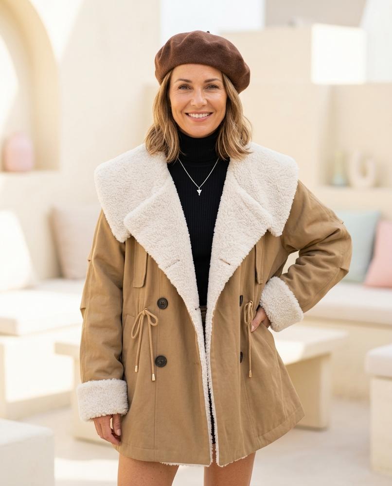 Marvis Mode - Vufod | Gefütterter Sherpa Mantel Damen