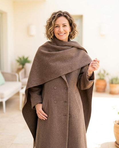 Marvis Mode - Tupiv | Drapiert Zweireihig Mantel Damen