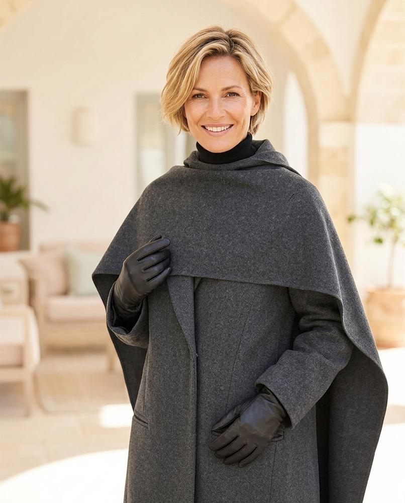 Marvis Mode - Tupiv | Drapiert Zweireihig Mantel Damen