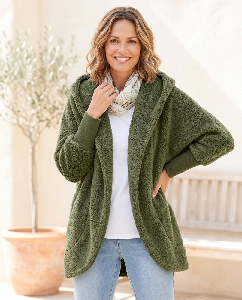 Marvis Mode - Kusel | Verschlusslos Plüschig Cardigan Damen