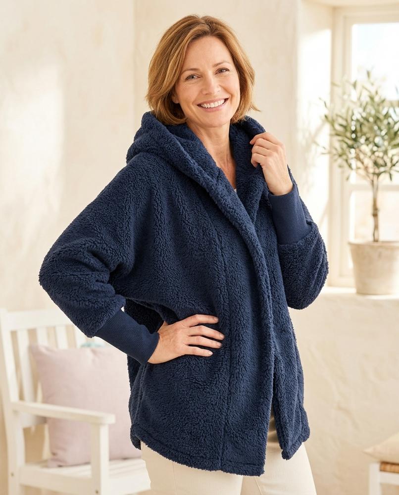 Marvis Mode - Kusel | Verschlusslos Plüschig Cardigan Damen