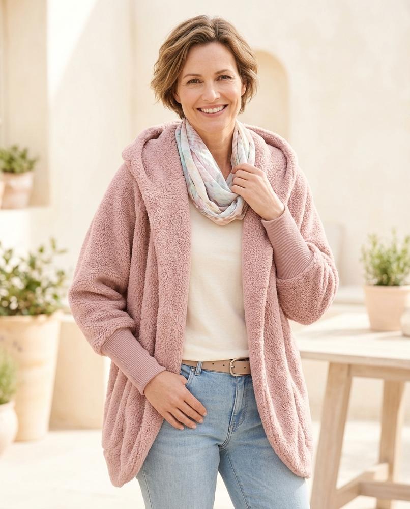 Marvis Mode - Kusel | Verschlusslos Plüschig Cardigan Damen