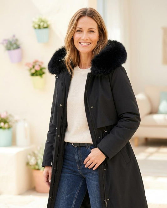 Marvis Mode - Aalet | Gefütterter Kapuzen Mantel Damen