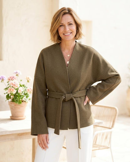 Marvis Mode - Zovov | Kragenlos Gewickelt Jacke Damen