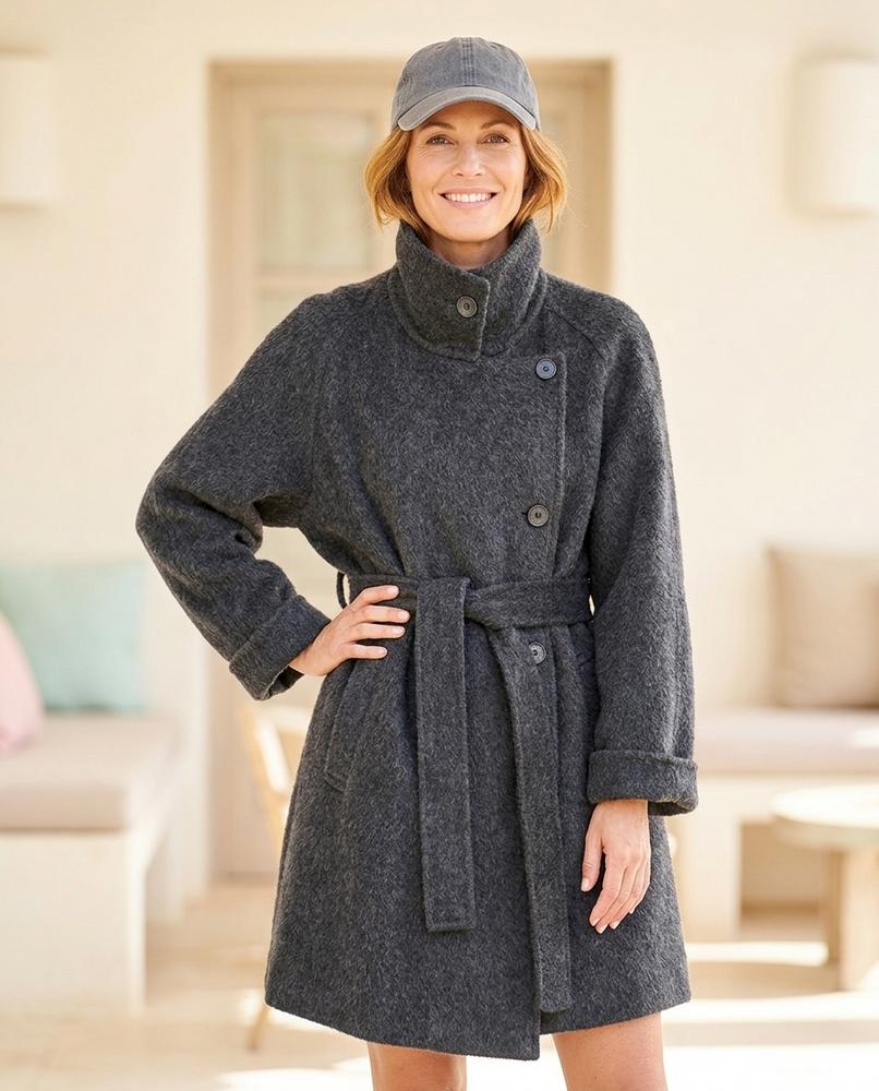 Marvis Mode - Zufer | Hochgeschlossener Gegürtelter Mantel Unisex
