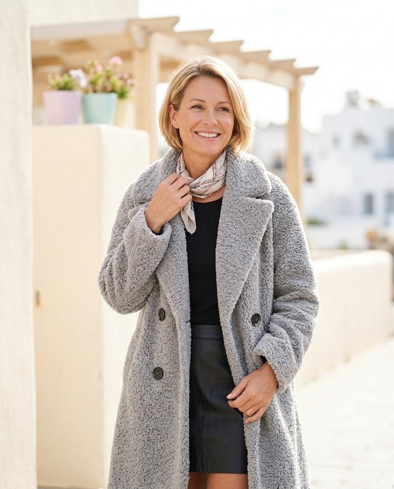 Marvis Mode - Eelun | Strukturiert Doppelreihig Mantel Damen