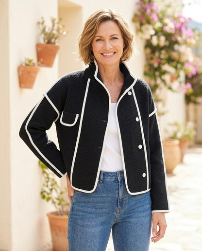 Marvis Mode - Doram | Kontrastfarbene Strukturierte Jacke Damen