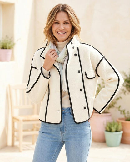 Marvis Mode - Doram | Kontrastfarbene Strukturierte Jacke Damen