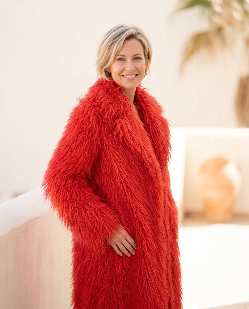 Marvis Mode - Vesom | Zottelig Verschlusslos Mantel Damen